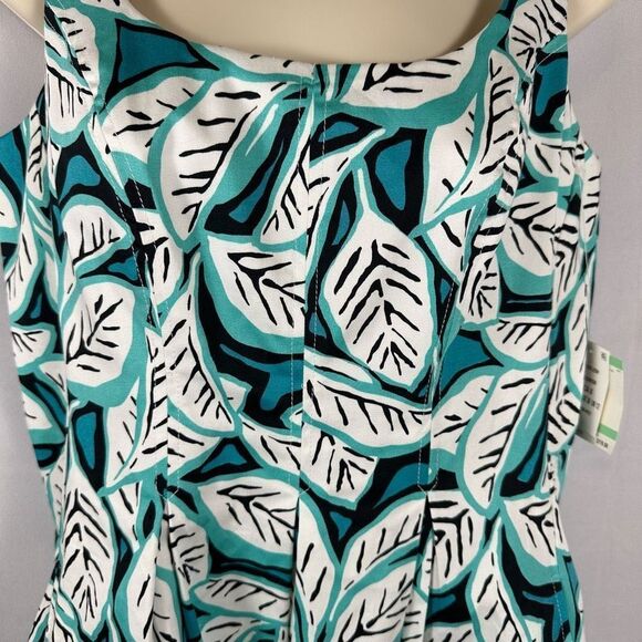 Anne Klein Dresses Ivory & Green Fully Lined Sleeveless Printed Dress 8 NWT - Picture 7 of 9